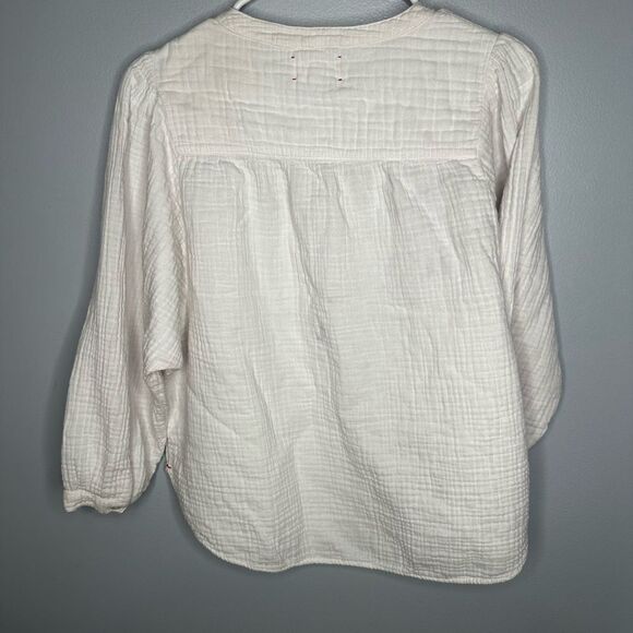 Xirena Shirt Lark Top Cotton Gauze Muslin Button Down White Wash XS Boho - Picture 3 of 6